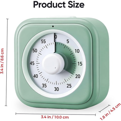 60 Minute Visual Timer For Kids, Silent Countdown Clock, Time Management Tool For Homeschool Study Supplies, Classroom, Home, Kitchen, Desk (Green)