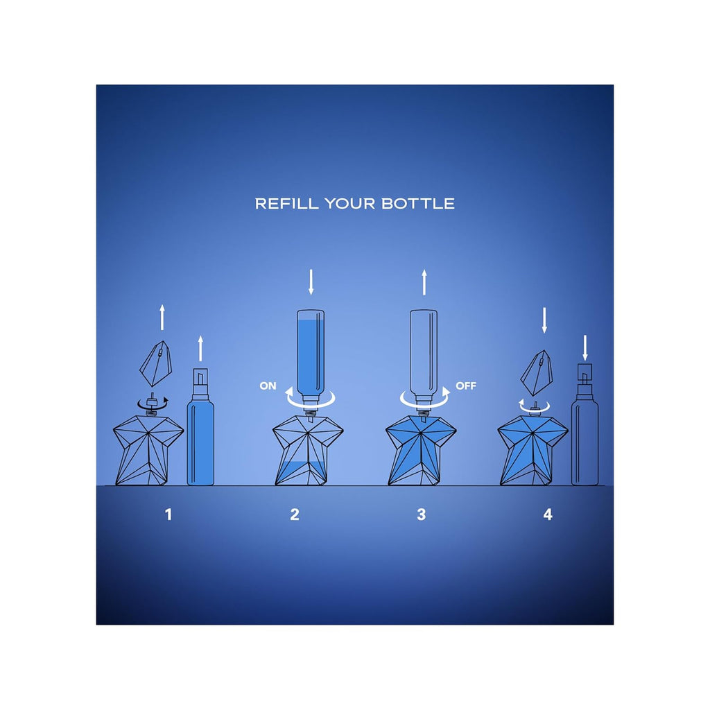 Mugler Angel Refill - Eau de Parfum - Women's Perfume - Ambery & Woody - With Bergamot, Praline, and Patchouli - Long Lasting Fragrance - 3.3 Fl Oz