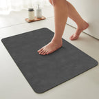 Bath Mat, Bathroom Rugs Non Slip Washable Thin Absorbent Quick Dry Bath Mat Fits Under Door Bathroom Floor Mat Perfect For Bath, Shower, Or Sink 16"X24" Dark Grey