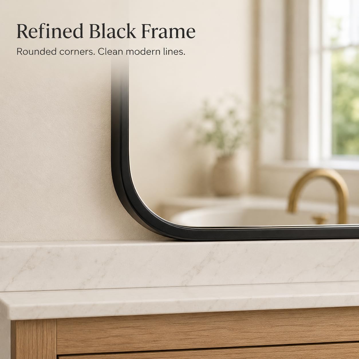 2-Pack Black Bathroom Mirrors For Over Sink 24 X 36 Inch, Metal Frame Rectangle Wall Mirror, Modern Farmhouse Vanity Mirror, Wall Mounted