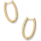 PAVOI 14K Gold Plated 925 Sterling Silver Posts Geometric Hoop Earrings for Women | Trendy Geo Long Oval U-Shaped Link Triangle Huggie Hoops Earring