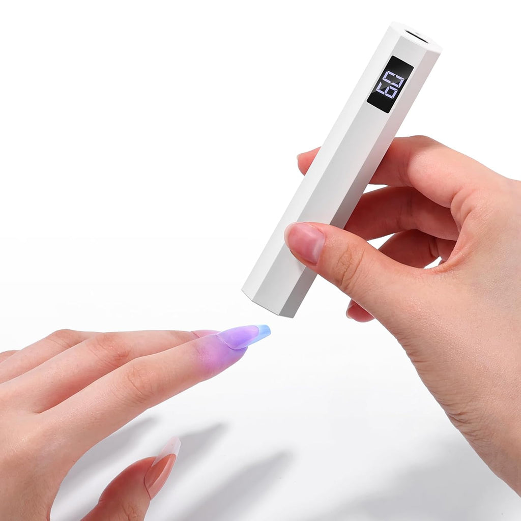 SAVILAND Essentials UV Nail Lamp: Handheld Fast Curing Mini Nail Light with 2 Timers LCD Display Rechargeable Portable UV Light for Gel Nails Art Design Rhinestone Glue Home DIY Manicure Travel