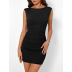 Trendy Queen Womens Boat Neck Going Out Mini Dress Summer Party Club Bodycon Dresses 2026