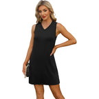 Bkrive V-Neck Summer Casual Beach Dresses For Women 2026 Vacation Women'S Sleeveless Sundress With Split