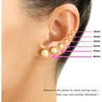 14k Yellow Gold Ball Stud Earrings with Secure Screw-backs