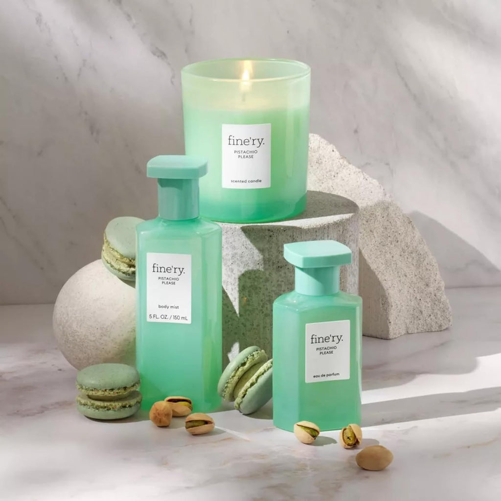 Fine'ry Pistachio Please Gourmand Vanilla Perfume – Long-Lasting Parfum for Women - Roasted Almond, Sweet Vanilla Milk - Warm, Full Size Hair & Body Cologne Fragrance, Vegan (60mL)
