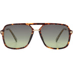 SOJOS Sunglasses for Women & Men, Square, Retro, Polarized Lens, Trendy Aviator, 90s Shades Yellow Tortoise/Green