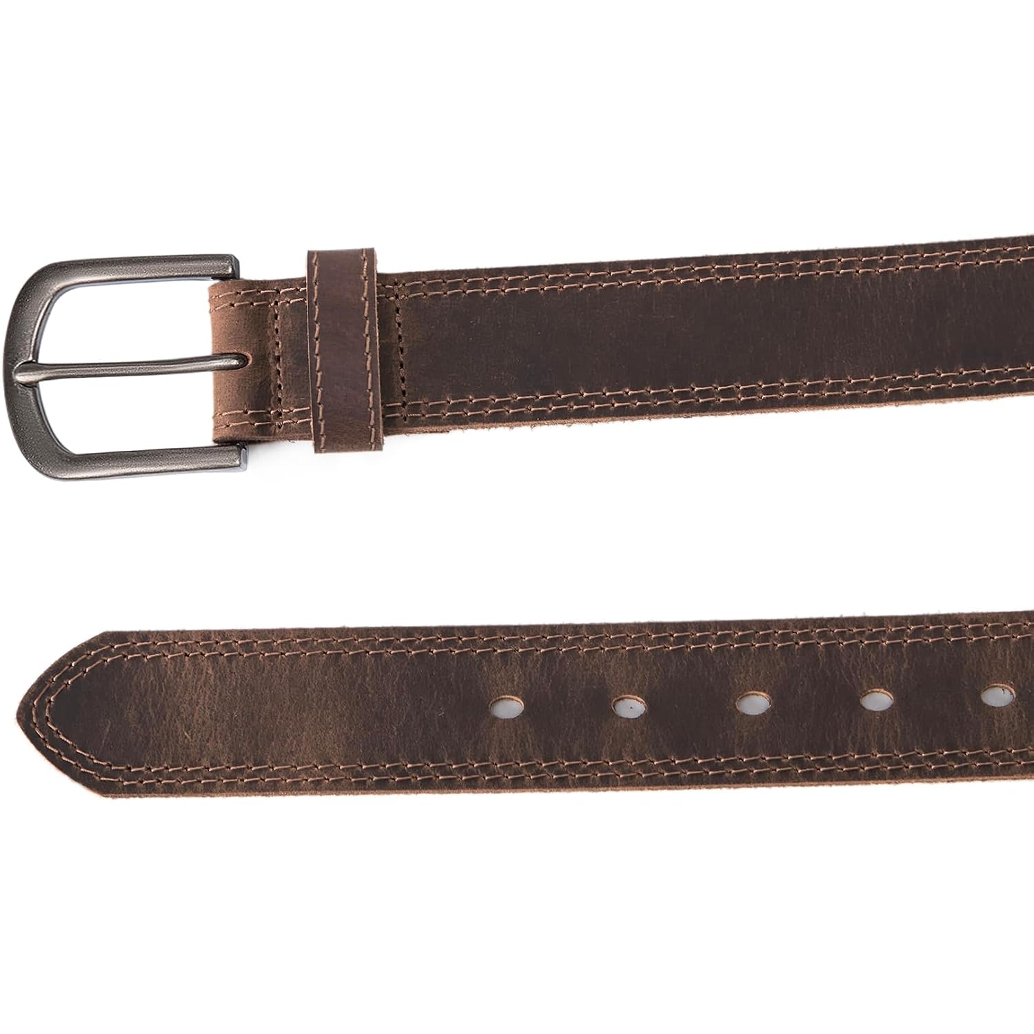 Men'S Full Grain Leather Belt For Everyday Casual Jeans, 1.5" Handmade Men Leather Belts With Gift Box