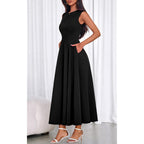Prettygarden Womens Sleeveless Summer Dresses With Pockets, Soft And Stretchy Cotton Blend High Waist Elegant Cocktail Dress