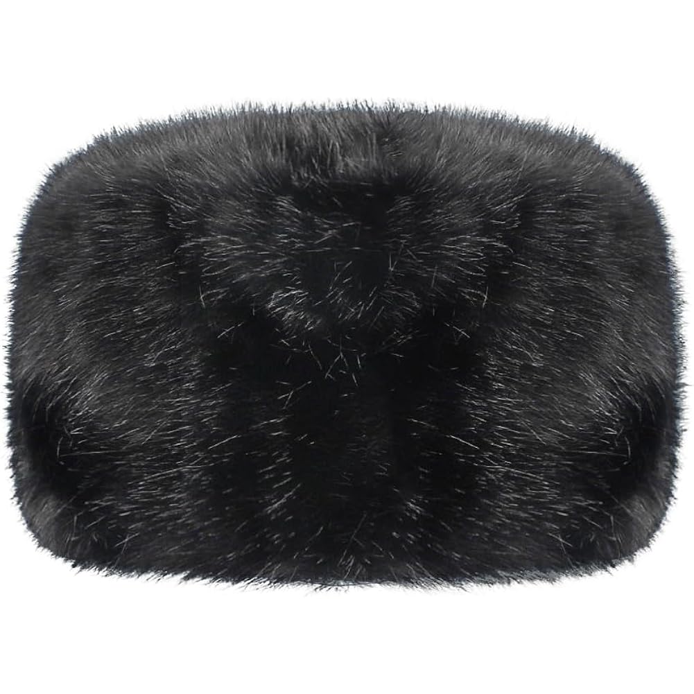 Unisex Russian Ushanka Cossack Trapper Hat Faux Rabbit Fur Trooper Hat Fuzzy Furry Hunting Cap Winter Outdoor Warm Skiing Cap