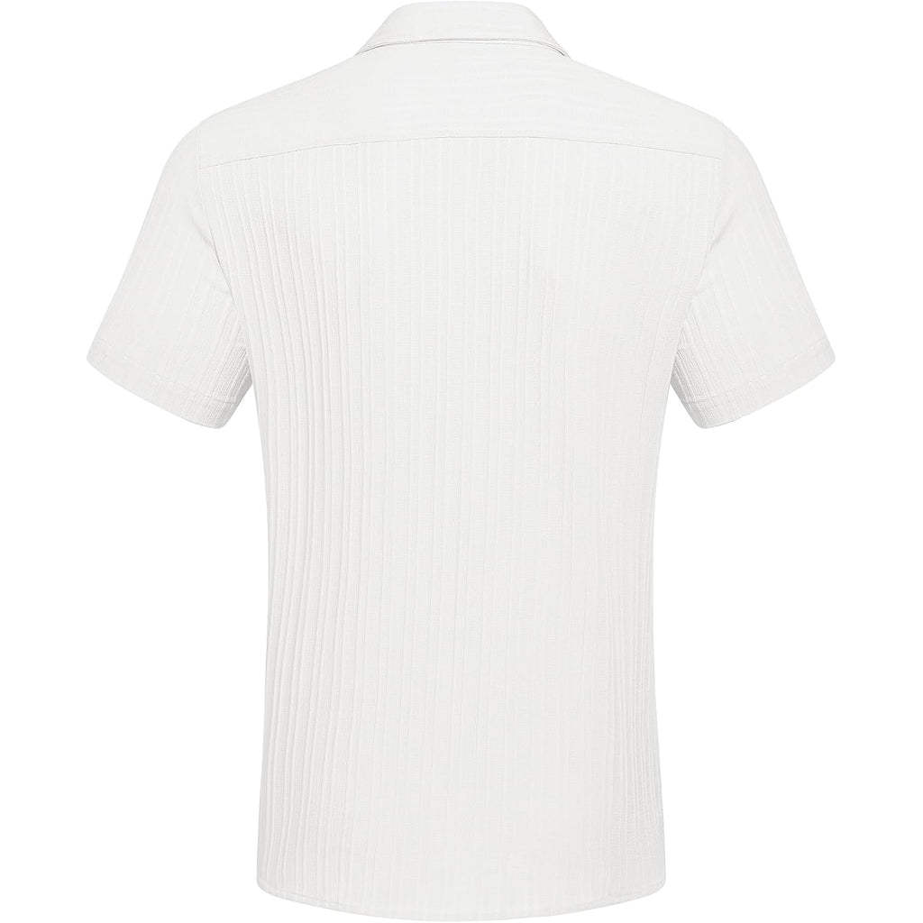 Coofandy Men'S Casual Button Down Shirts Short Sleeve Textured Summer Beach Shirt With Pocket