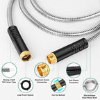 Garden Hose 50Ft, Heavy Duty Stainless Steel Water Hose With 10 Functional Nozzles, No Kink, Lightweight And Flexible, Easy To Use And Store, Strong And Sturdy, Suitable For Yard And Lawn