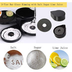 1 Pack 3 Tier Bar Glass Rimmer for Margarita and Cocktail, Bartender Tool,Salt Box Spice Container