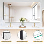 Koonmi 76"X34" Floor Mirror Full Length, Bedroom Floor Body Mirror With Stand, Large Black Mirror, Leaning, Standing Or Hanging Horizontally/Vertically