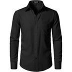 Jemitop Men'S Stretch Regular Fit Long Sleeve Dress Shirts Business Casual Button Down Shirts With Pocket
