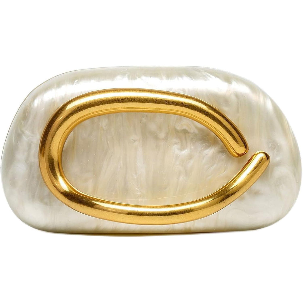 Gold Clutch Purses For Women Formal,Marble Acrylic Women'S Evening Handbags Purse,Trendy Metal Handle Evening Purse,Clutch Bag 2026 For Wedding Party Causal