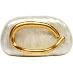 Gold Clutch Purses For Women Formal,Marble Acrylic Women'S Evening Handbags Purse,Trendy Metal Handle Evening Purse,Clutch Bag 2026 For Wedding Party Causal