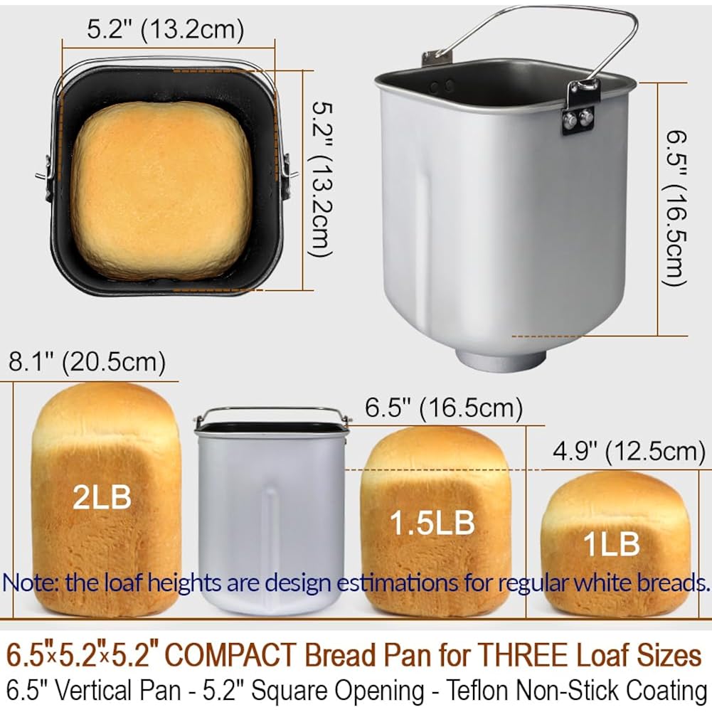 Kitchenarm 29-In-1 Smart Bread Machine With Gluten Free Setting 2Lb 1.5Lb 1Lb Bread Maker Machine With Homemade Cycle - Stainless Steel Breadmaker With Recipes Whole Wheat Bread Making Machine