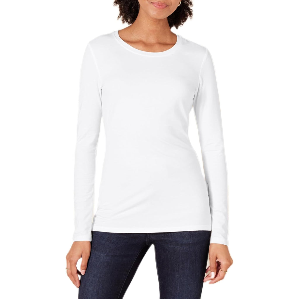 Amazon Essentials Women's Regular-Fit Long-Sleeve Crewneck T-Shirt (Available in Plus Size)