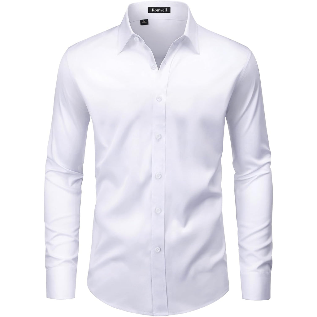 Men’S Wrinkle Free Dress Shirts Regular Fit Long Sleeve Non Iron Business Casual Wedding Stretch Button Down Shirt