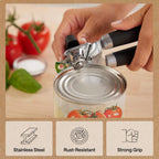 Gorilla Grip Heavy Duty Stainless Steel Smooth Edge Manual Can Opener And Bottle Openers, Us Designed, Comfortable Handle, Oversized Handheld Turn Knob, Multifunctional Kitchen Tool, Onyx