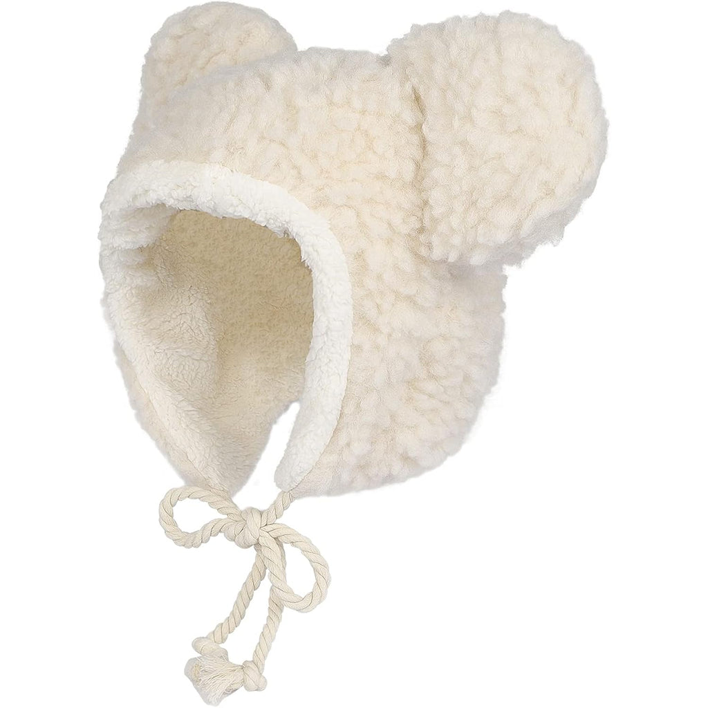 Fuzzy Bear Beanie Hat Faux Fur Trapper Cap Windproof Thermal Ushanka Plush Trooper Hat Winter Warm Sherpa Peruvian Cap Women
