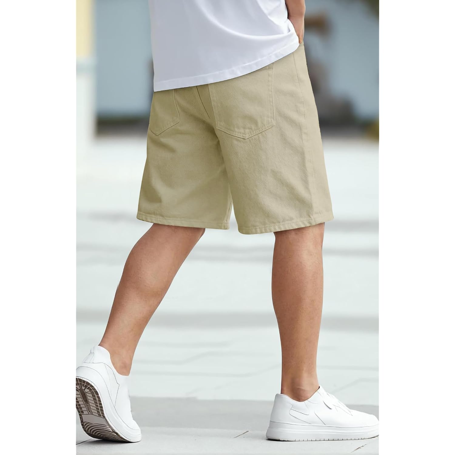 Mens Baggy Denim Shorts Summer Loose Fit Casual Wide Leg Rigid Jean Shorts