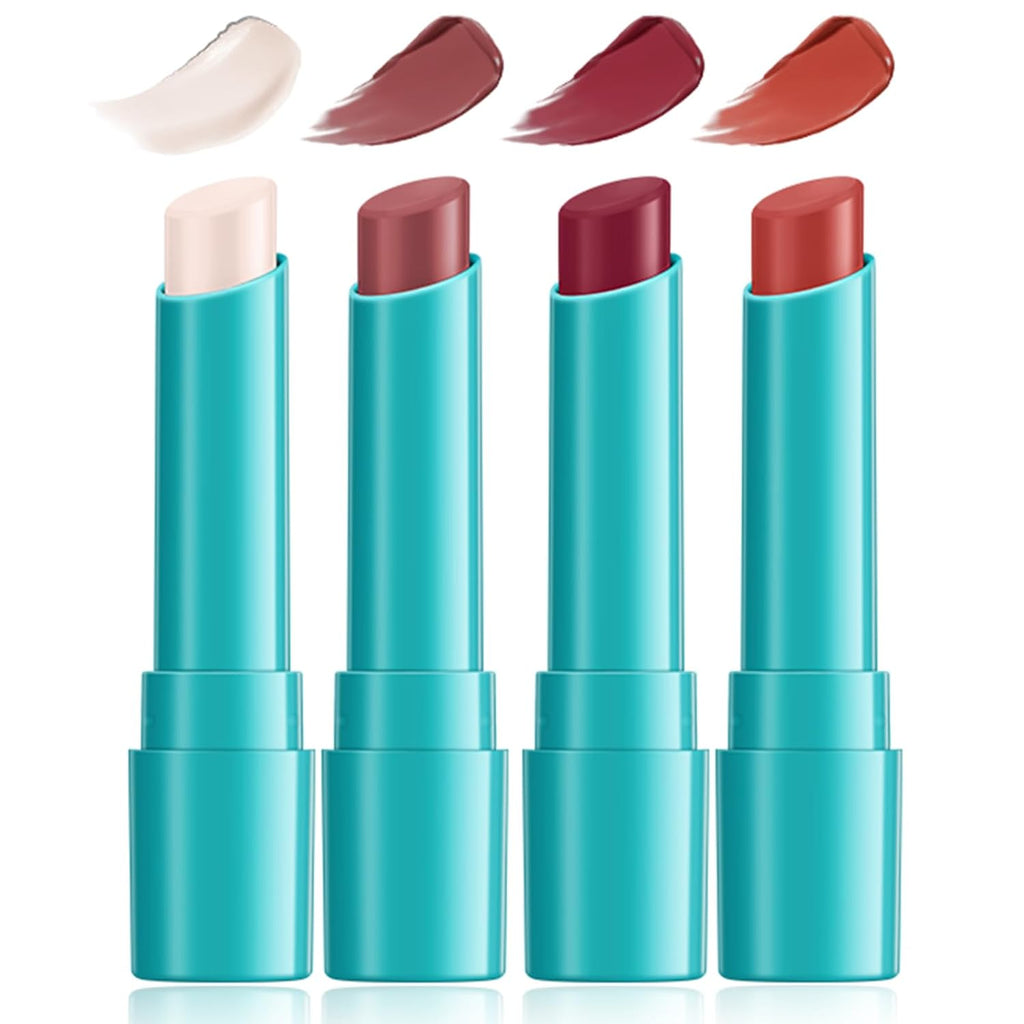 4 Pcs Lip Tint Hydrating, Moisturizing Tinted Lip Balm, Long-Lasting Waterproof Lip Gloss Lipstick Set, Natural Lip Moisturizer With Vitamin E, Non-Stick Cup Lip Tint Stain (01#)