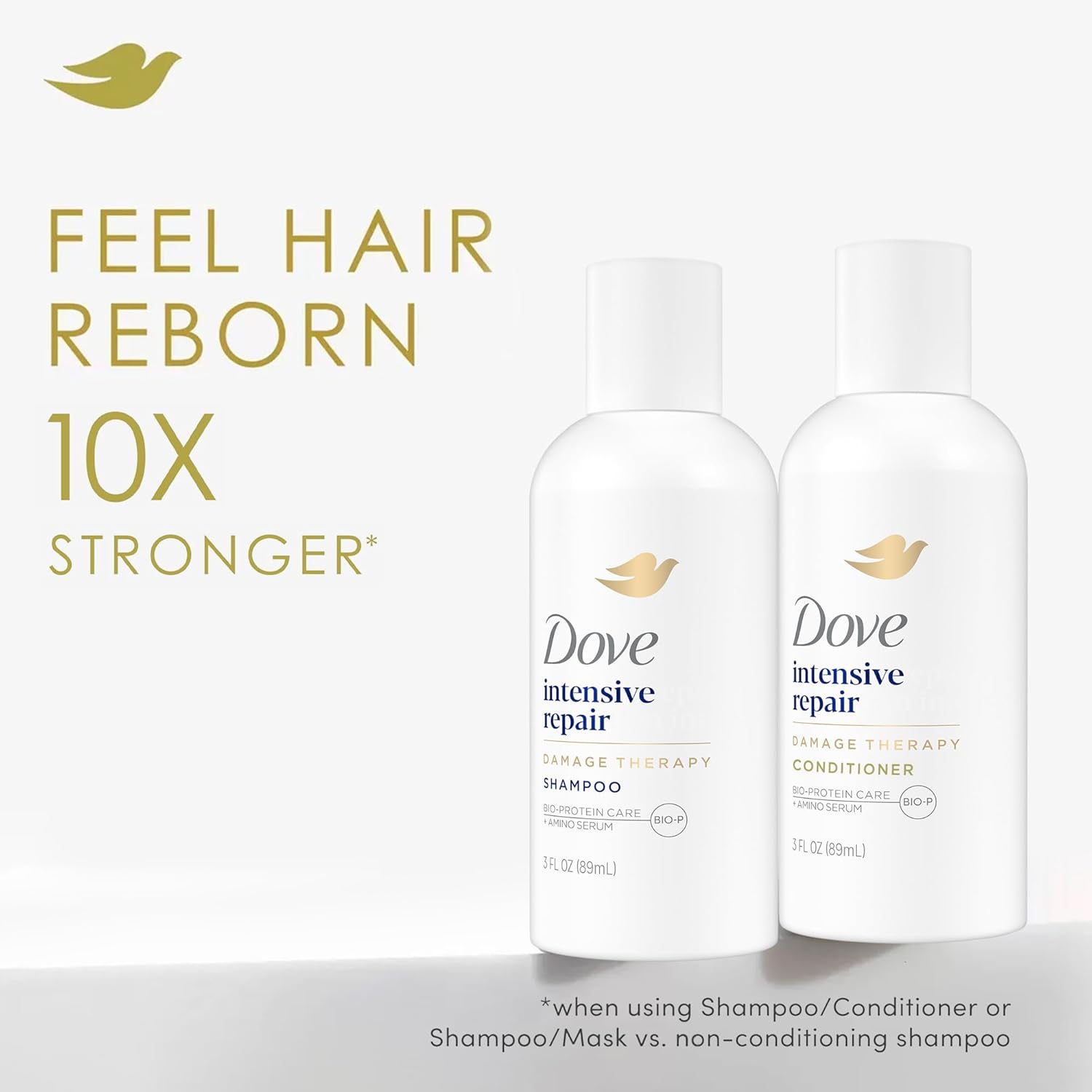 Dove Travel Essentials Shampoo and Conditioner Set – Dove Nutritive Solutions Intensive Repair for Damaged Hair, 3 Oz Ea
