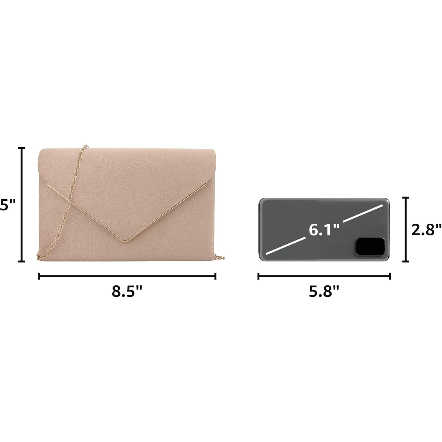 Clutch Purse For Women Evening Bags Handbags For Wedding Party Cocktail Prom Faux Suede Crossbody Shoulder Bag