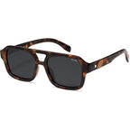 SOJOS Retro Aviator Sunglasses for Womens Mens Polarized Trendy Square Designer Inspired Shades 80s 90s Sun Glasses SJ2342 Tortoise Grey