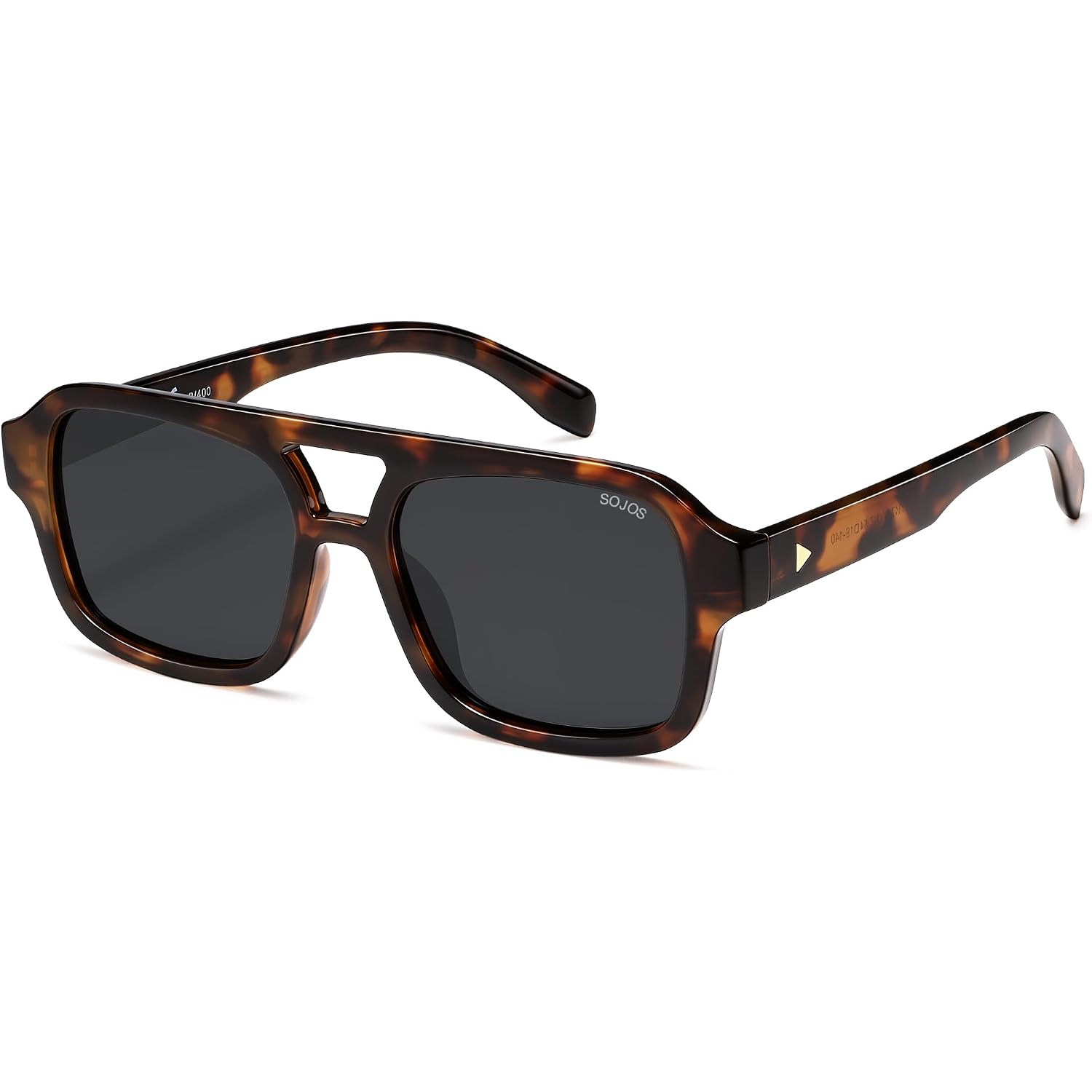 SOJOS Retro Aviator Sunglasses for Womens Mens Polarized Trendy Square Designer Inspired Shades 80s 90s Sun Glasses SJ2342 Tortoise Grey