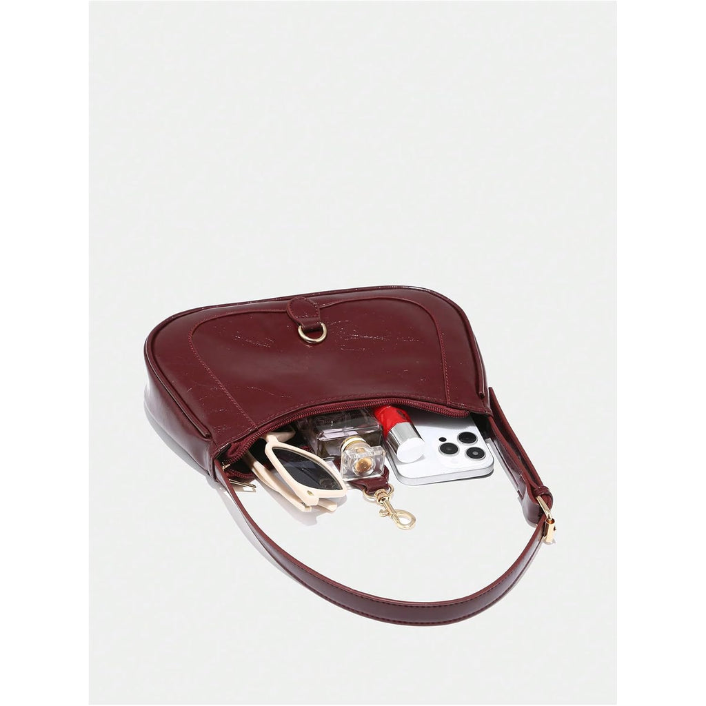 Women'S Retro Vintage Zipper Shoulder Bag Adjustable Strap Elegant Underarm Purse Handbags