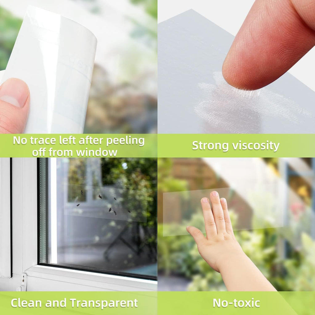 Kensizer 30-Pack Window Fly Traps For Indoors, House Fly Trap | Fruit Fly Traps For Indoors, Paper Sticky Strips, Fly Catcher Clear Windows Trap, House Fly Killer, Lady Bug Traps
