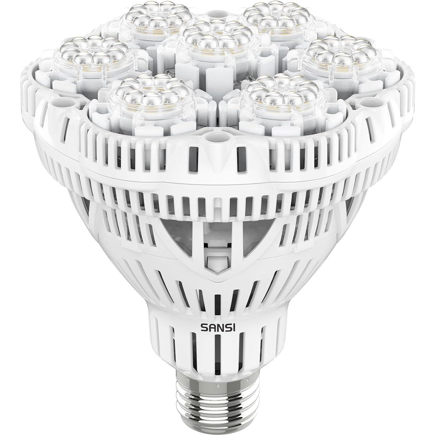 Sansi Grow Lights For Indoor Plants, 36W Plant Lights For Indoor Growing | 400 Watt Equivalent Br30 Grow Light Bulb, Ppf 65.6 Umol/S, 4000K Full Spectrum, Optical Lens For High Ppfd, Etl Listed