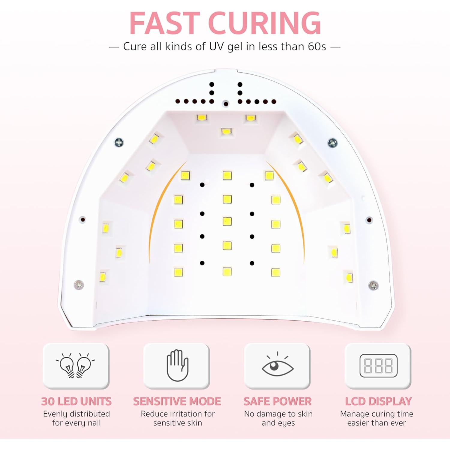 GAOY UV LED Nail Lamp, UV Light with LCD Display, Professional Nail Dryer with Automatic Sensor, 4 Timers and Sensitive Mode
