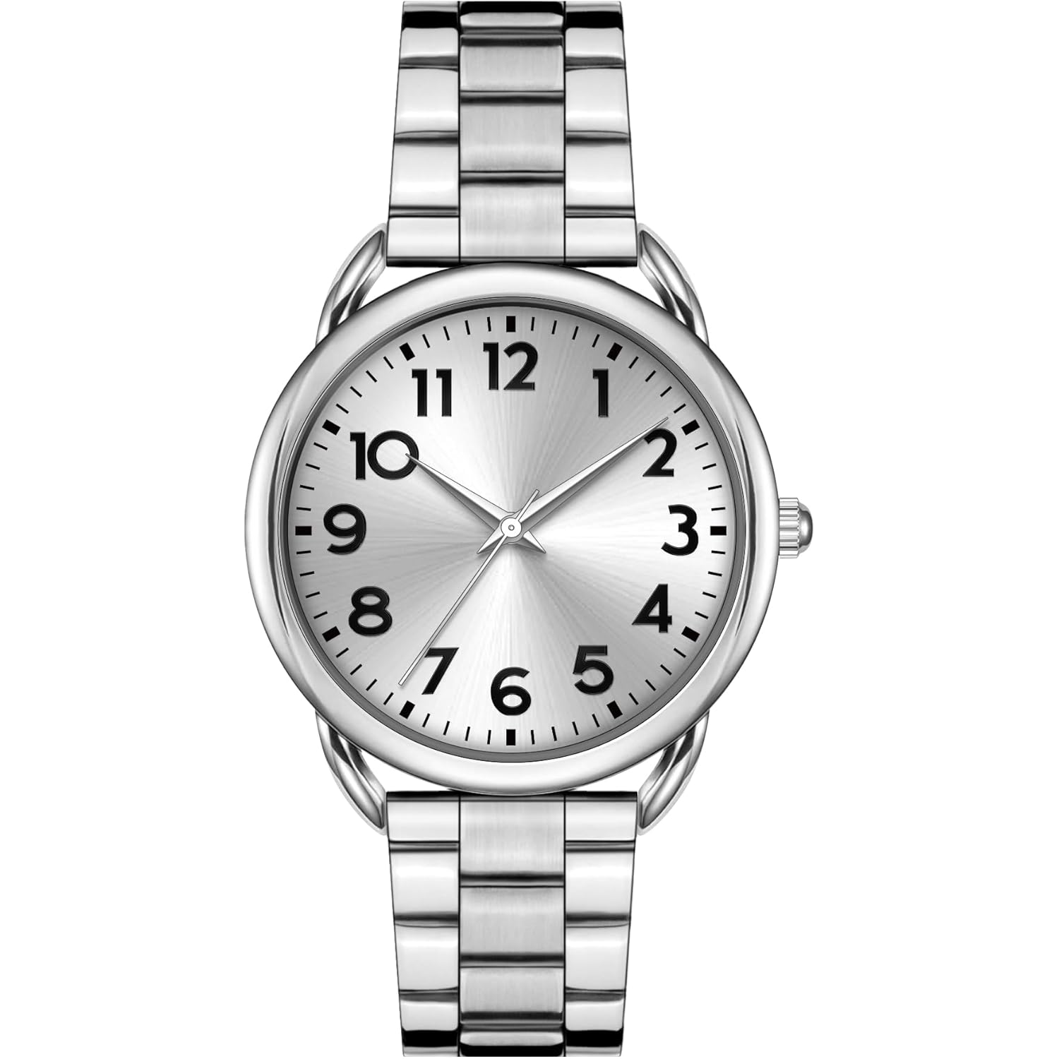 Bisley Women Watch Stainless Steel Bracelet with Magnetic Clasp Arabic Numbers Easy to Read Watch