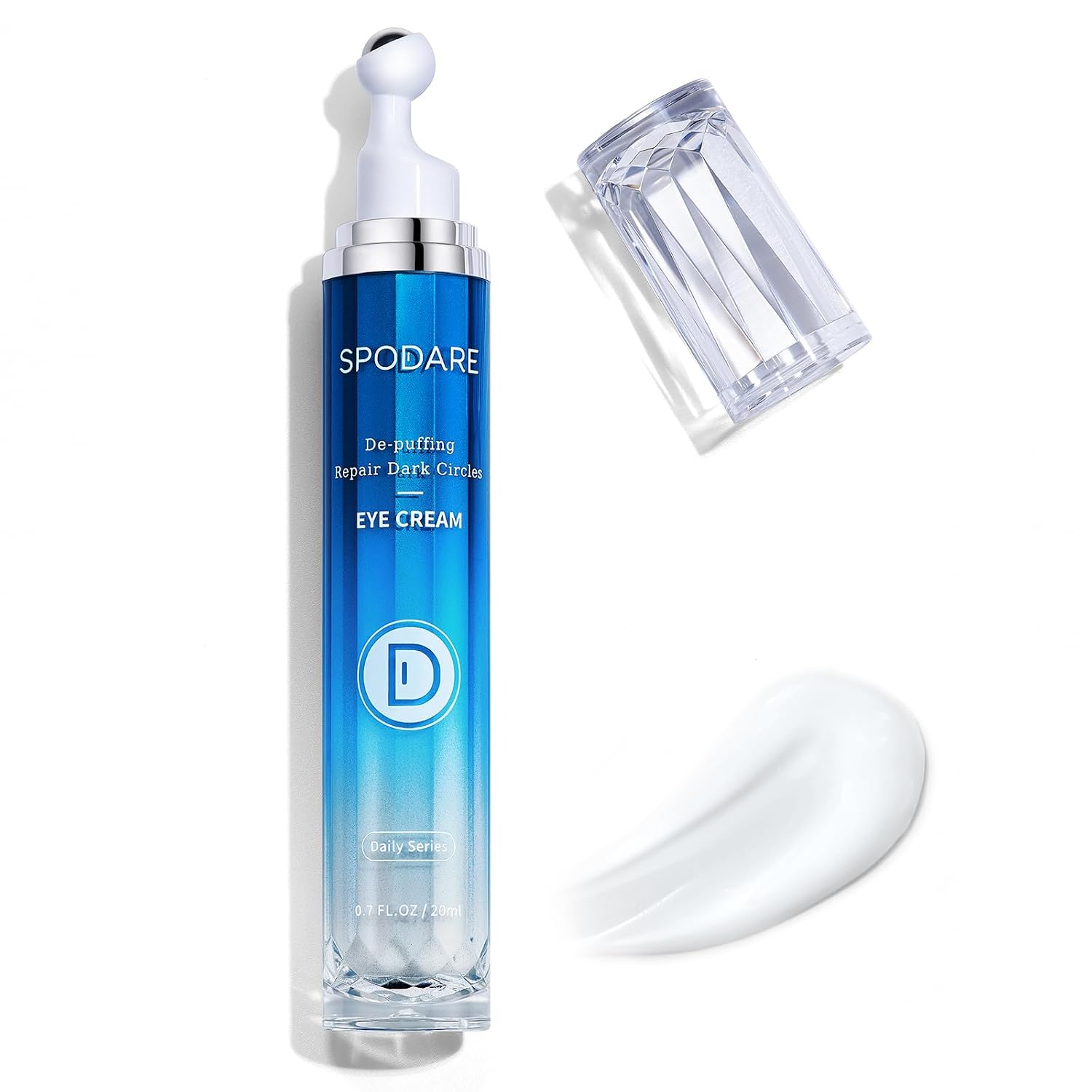 Spodare Under Eye Cream For Dark Circles And Puffiness, Caffeine Retinol Formula With 360 Degree Cooling Massage Ball, Peptides And Squalane For Eye Bags, Fine Lines And Wrinkles, 0.7 Fl Oz