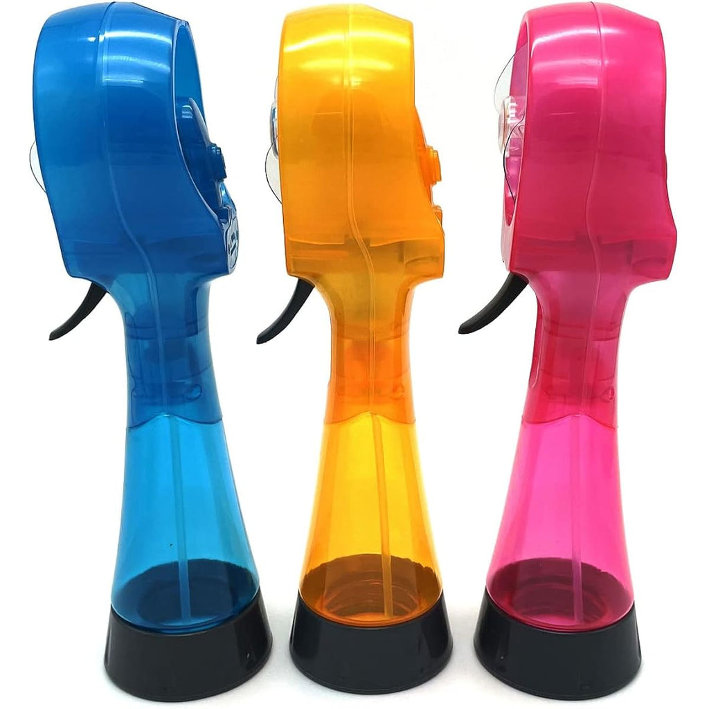 Handheld Water Misting Fan Outdoor Portable Hand Mini Fan Atomizer For Summer Beach, Travel, Camping, Bbq And More Outdoor Activities - 3 Piece Set（Sky Blue/Yellow/Pink）