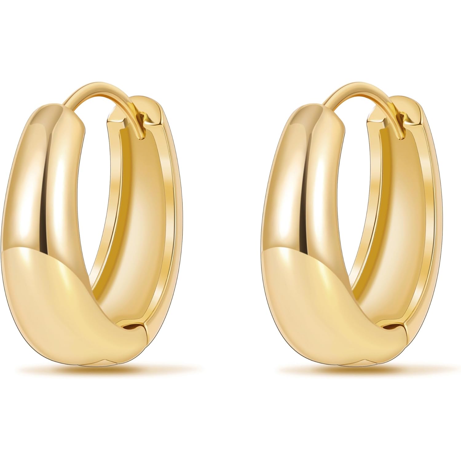 micuco Gold Hoop Earrings for Women, Gold Chunky Hollow Thick Hoops Earrings for Women