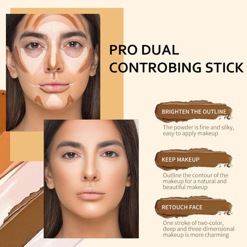 4 Colors Cream Contour Sticks Makeup Kit, Primer Face Highlighter Contouring For Beginners, Highlight And Contour Kit, Cream Concealer Makeup Blur Stick, Primer Face Corrector 1#,3#