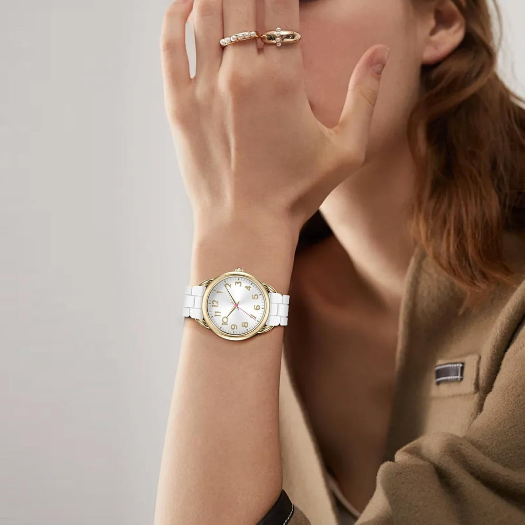 Asan Ge Analog Watch for Women Large Numerals Face Easy Time Reading Silicone Strap Casual Watch Water Resistant 100 feet