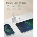 Songmics Bellah Collection - Nightstand With Charging Station And App-Controlled Adjustable Led Lights, Bed Side Table, 2 Drawers And 1 Open Shelf, Modern, Cloud White And Snow White Ulgs302Wh01S
