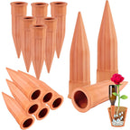 Tkscusr Plant Self-Watering Stakes-15 Pack Terracotta Automatic Plant Waterer Devices Auto-Water Irrigation System For Indoor/Outdoor Plants