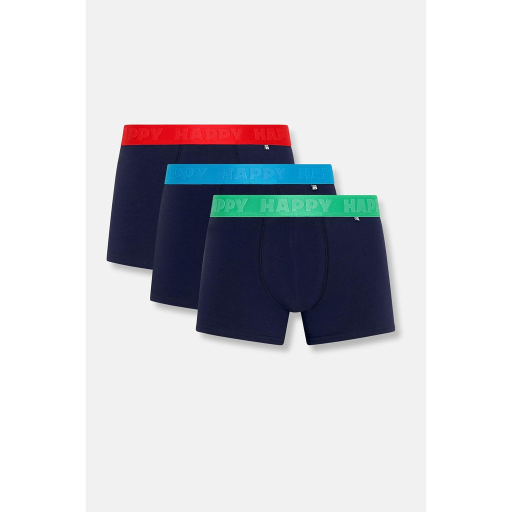 Happy Socks Men'S 3-Pack Solid Short Boxers