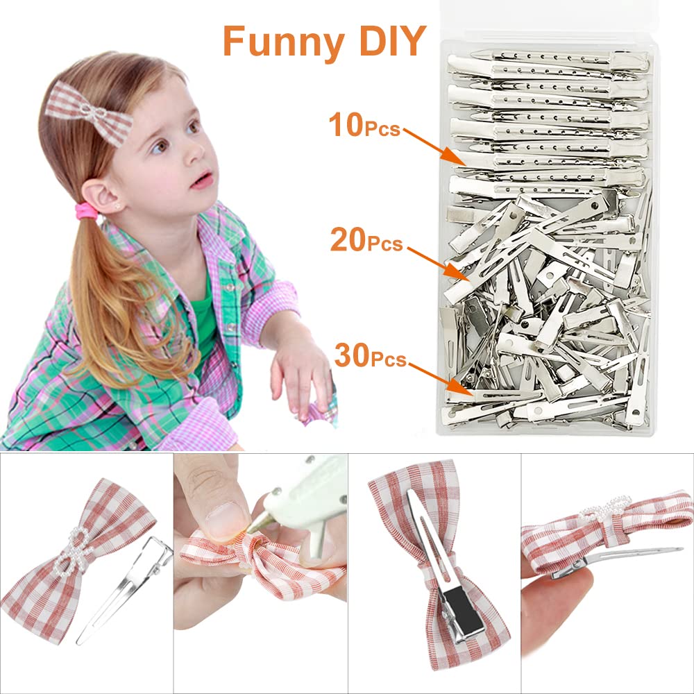 Hijeaton 60Pcs Metal Duck Billed Hair Clips For Women Styling Sectioning, Silver Hair Pins For Long Hair, Alligator Curl Loc Clips For Thick Hair Roller, Salon, Bows Diy