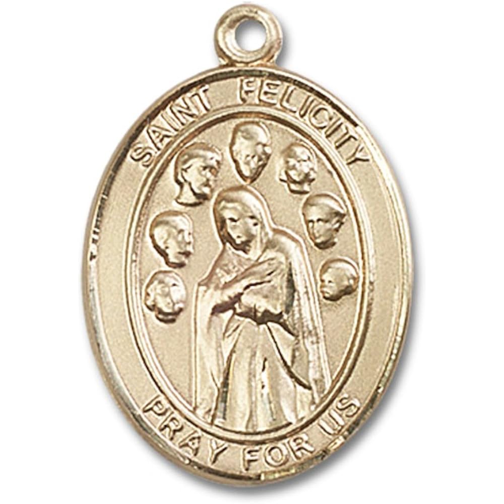 Bonyak Jewelry St. Felicity Hand-Crafted Oval Medal Pendant in 14kt Yellow Gold-Filled