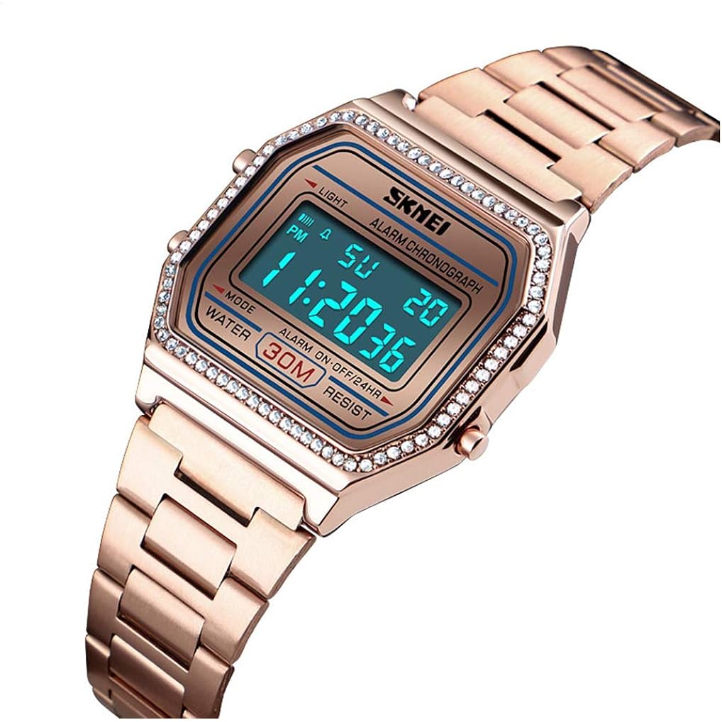 MASTOP Luxury Women Watches Full Steel Electronic LED Digital Fashion Ultra Thin Square Ladies Wrist Watches …