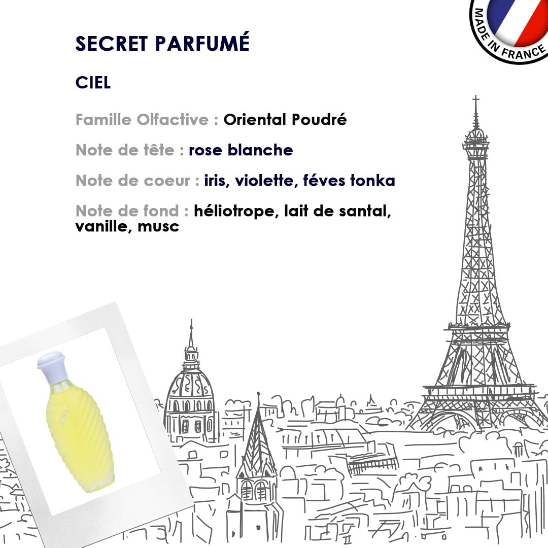 Jacques Saint Pres CIEL - Eau De Parfum for Women- Soft, Powdery Scent - Notes of Vanilla, White Rose, & Different Flowers- Feminine, Exquisite & Delicate- 3.4 Fl Oz