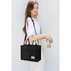 Canvas Tote Bag for Women Crossbody Work Purse with Pockets Top Handle Handbag Satchel Bags for Travel Nurse Teacher